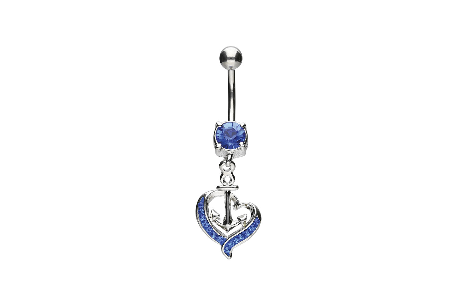 Chirurgenstahl Bananabell Piercing mit Brass-Design HERZ + ANKER ++SALE++